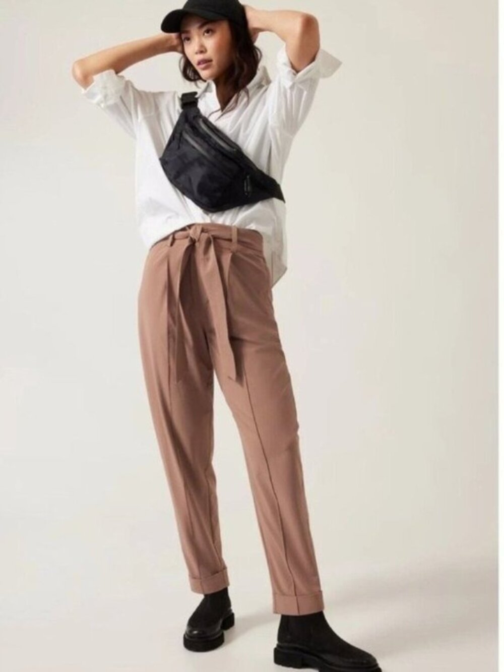 Athleta Cardiff Athleisure Pants Trousers Neutral Weekend Preppy